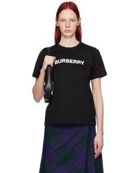 Burberry - T-shirt noir à logo contrecollé - Lyst