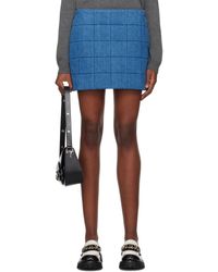 Gucci - Blue Quilted Denim Miniskirt - Lyst
