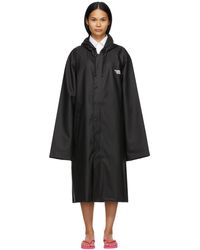 Vetements Black Limited Edition Logo Print Raincoat