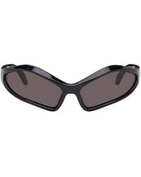 Balenciaga - Black Fennec Oval Sunglasses - Lyst