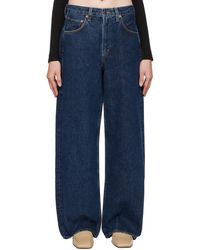 Agolde - Jean Bleu Marine À Taille Mi-Haute Et À Coutures Extérieures Incurvées - Lyst