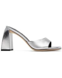 BY FAR - Silver Michele Heeled Sandals - Lyst
