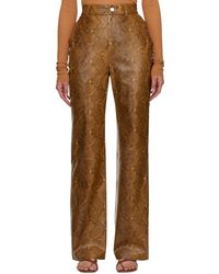 Nanushka - Pantalon Philine Brun En Cuir Synthétique - Lyst
