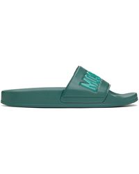 Moschino - Green Rubber Logo Pool Slides - Lyst