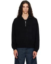 YACAIA - Y-0019 Half-Zip Merino & Cashmere Sweater - Lyst