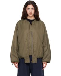 MM6 by Maison Margiela - Khaki Contrast Lining Nylon Bomber Jacket - Lyst