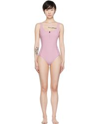 Moncler - Purple Zip-up One-piece Swimsuit - Lyst