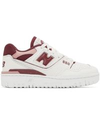 New Balance - White & Burgundy 550 Sneakers - Lyst
