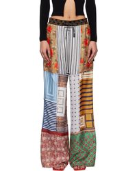 Marine Serre 'Regenerated Silk Scarves Drawstring' Pants | Lyst