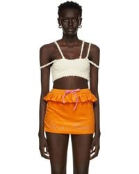 GUIZIO - Off- Bouclé Strap Tank Top - Lyst
