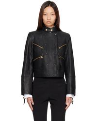 Balmain - Buttoned Lambskin Biker Jacket - Lyst