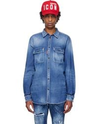 DSquared² - Dan Worker Pocket Denim Shirt - Lyst