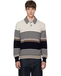 Paul Smith - Off- Stripe Wool Polo Sweater - Lyst