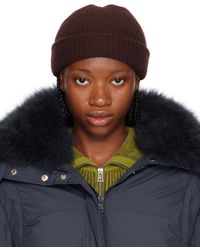 Yves Salomon - Brown Ribbed Beanie - Lyst