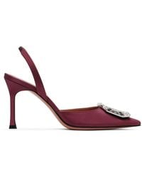 AMINA MUADDI - Burgundy Camelia Sling 90 Heels - Lyst