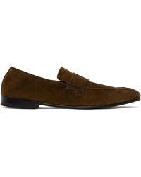 ZEGNA - ブラウン スエード L'asola ローファー - Lyst