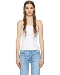 FRAME - White Tie Back Tank Top - Lyst