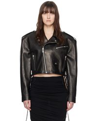 Magda Butrym - Cropped Leather Jacket - Lyst