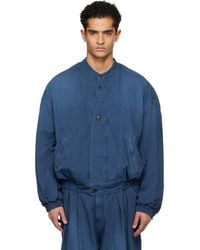 Hed Mayner - Herringbone Denim Bomber Jacket - Lyst