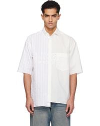 MM6 by Maison Margiela - Off- Two-Tone Cotton Poplin Shirt - Lyst