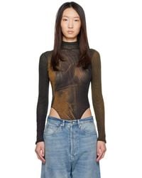 Jean Paul Gaultier - Ssense Exclusive High Neck Printed Acid Water Bodysuit - Lyst