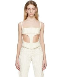 Mugler - Ssense Exclusive Off-white Tank Top - Lyst