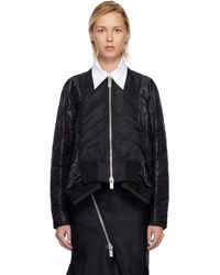 Sacai カーキ ナイロンツイル＆メルトンウール ブルゾンジャケット