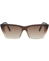 Saint Laurent - Brown & Beige Sl 276 Mica Sunglasses - Lyst