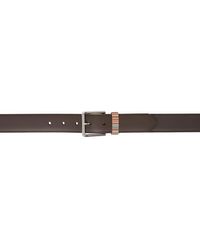 Paul Smith - Brown Leather Signature Stripe Keeper Belt - Lyst