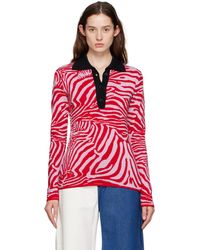 Marques'Almeida - Marques Almeida Red & Pink Three-button Polo - Lyst
