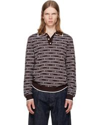 CASABLANCA - Knit Logo Long Sleeve Polo - Lyst