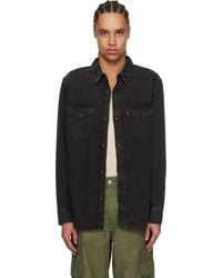 Levi's - ブラック リラックスフィット ウエスタン デニム オーバーシャツ - Lyst