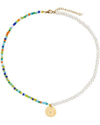 Sporty & Rich Sportyrich Color Beadpearl Necklace - Metallic