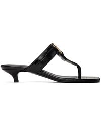 Totême - Toteme Black 'the Belted Croco' Heeled Sandals - Lyst
