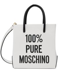 Moschino - White Mini '100% Pure ' Tote - Lyst