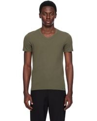 Tom Ford - Khaki Cotton Stretch Jersey T-Shirt - Lyst