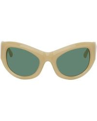 Dries Van Noten - Ssense Exclusive Beige Linda Farrow Edition goggle Sunglasses - Lyst