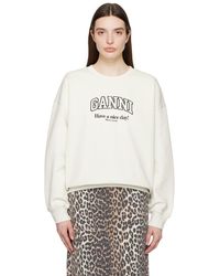 Ganni - Off-white Isoli Sweatshirt - Lyst