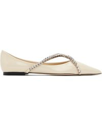 Jimmy Choo - オフホワイト Genevi フラットシューズ - Lyst