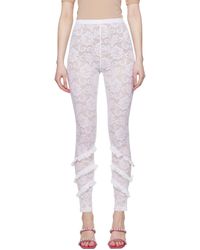 MSGM - White Floral leggings - Lyst