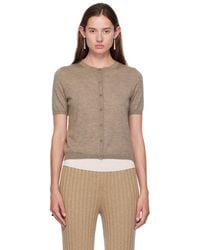 Lisa Yang - Taupe Cashmere Cardigan - Lyst