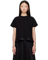 Sacai - Nylon Twill & Cotton Jersey T-Shirt - Lyst