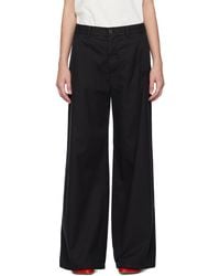 MM6 by Maison Martin Margiela - Black Embroidered Trousers - Lyst