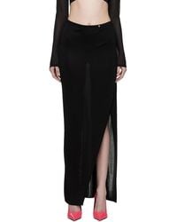Versace - Black Vented Maxi Skirt - Lyst