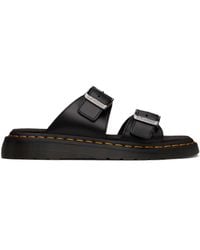 Dr. Martens - Black Josef Leather Buckle Slide Sandals - Lyst