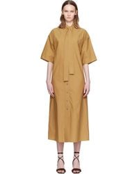 Lemaire - Tan Reversible Tube Midi Dress - Lyst