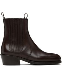 Lemaire - Bottes Chelsea Brunes En Cuir Tanné Au Végétal - Lyst