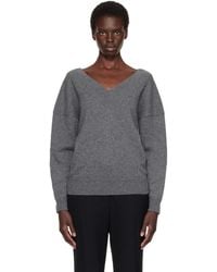 Tom Ford - Cashmere Off-The-Shoulder V-Neck Sweater - Lyst
