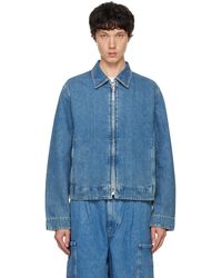 Sunnei - Faded Denim Bomber Jacket - Lyst