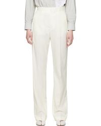 MM6 by Maison Martin Margiela - オフホワイト Tailoring ウールブレンド トラウザーズ - Lyst